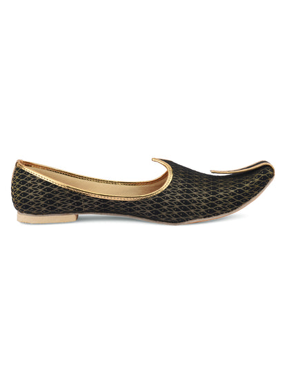 DESI COLOUR Mens Gold Ethnic Footwear/Punjabi Jutti