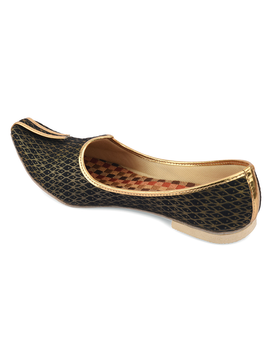 DESI COLOUR Mens Gold Ethnic Footwear/Punjabi Jutti