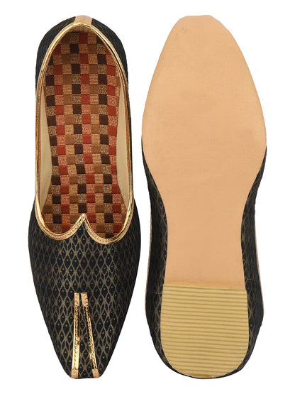 DESI COLOUR Mens Gold Ethnic Footwear/Punjabi Jutti