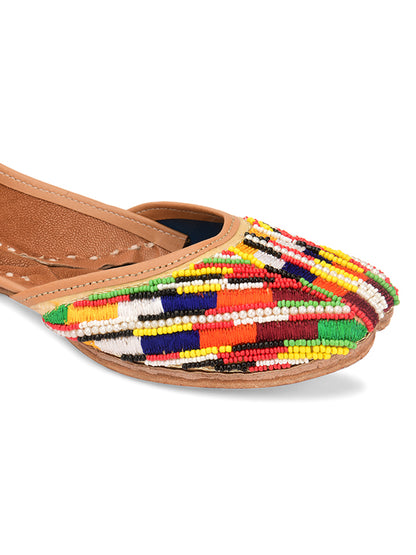 DESI COLOUR Women Multicolour Ethnic Punjabi Jutti