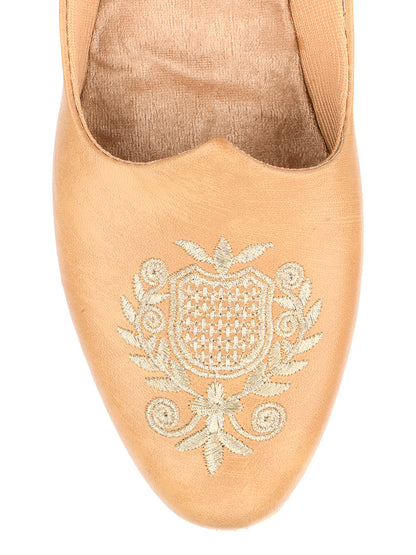 DESI COLOUR Mens Gold Ethnic Footwear/Punjabi Jutti