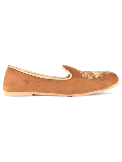 DESI COLOUR Mens Gold Ethnic Footwear/Punjabi Jutti