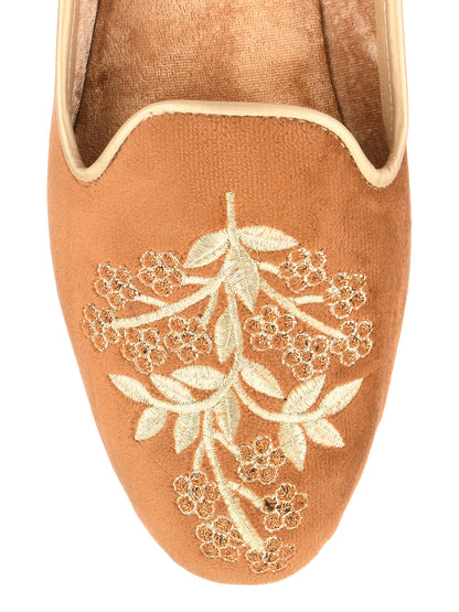 DESI COLOUR Mens Gold Ethnic Footwear/Punjabi Jutti