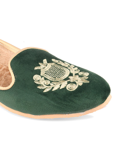 DESI COLOUR Mens Gold Ethnic Footwear/Punjabi Jutti