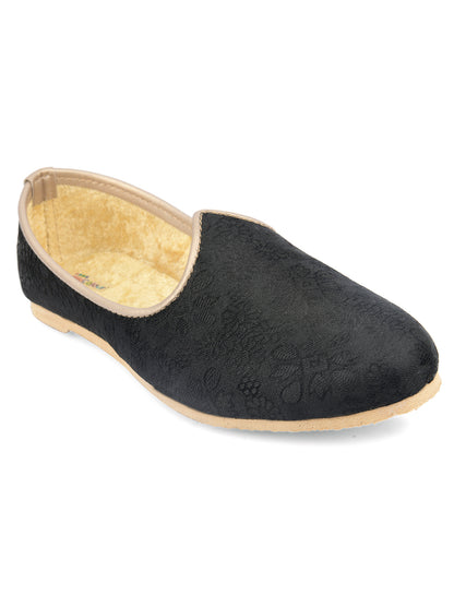 DESI COLOUR Mens Gold Ethnic Footwear/Punjabi Jutti