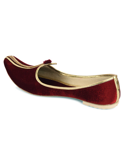 DESI COLOUR Mens Gold Ethnic Footwear/Punjabi Jutti