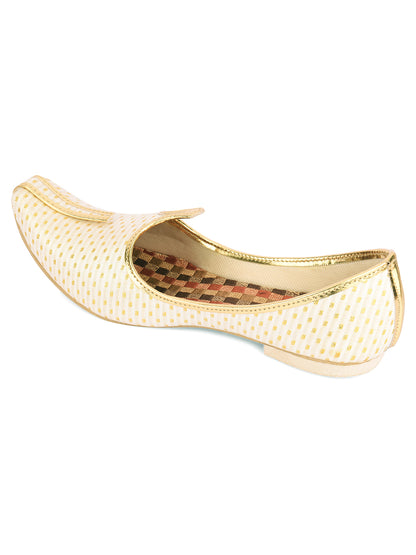 DESI COLOUR Mens Gold Ethnic Footwear/Punjabi Jutti