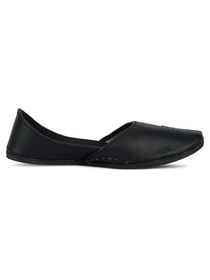 DESI COLOUR Mens Black Ethnic Footwear/Punjabi Jutti