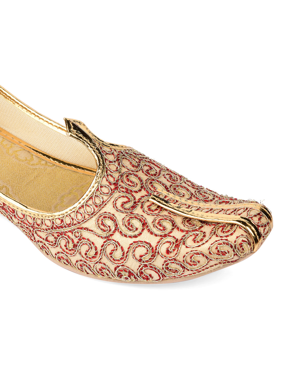 DESI COLOUR Mens Maroon Ethnic Footwear/Punjabi Jutti