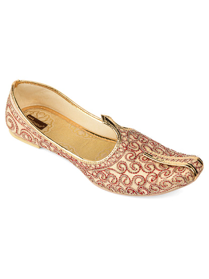 DESI COLOUR Mens Maroon Ethnic Footwear/Punjabi Jutti