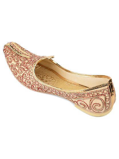 DESI COLOUR Mens Maroon Ethnic Footwear/Punjabi Jutti