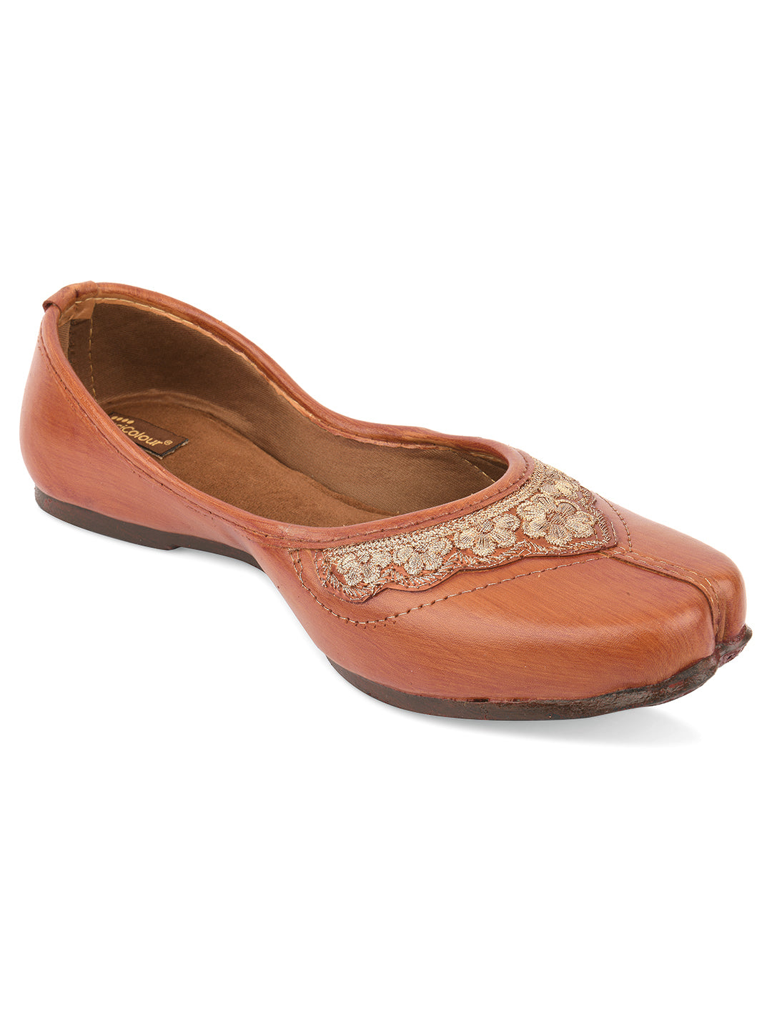 DESI COLOUR Women Brown Ethnic Punjabi Jutti