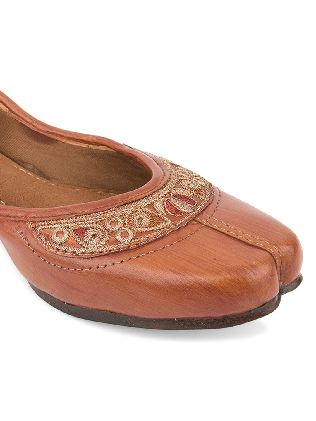 DESI COLOUR Women Brown Ethnic Punjabi Jutti