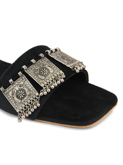 DESI COLOUR Women Black Ethnic Punjabi Jutti