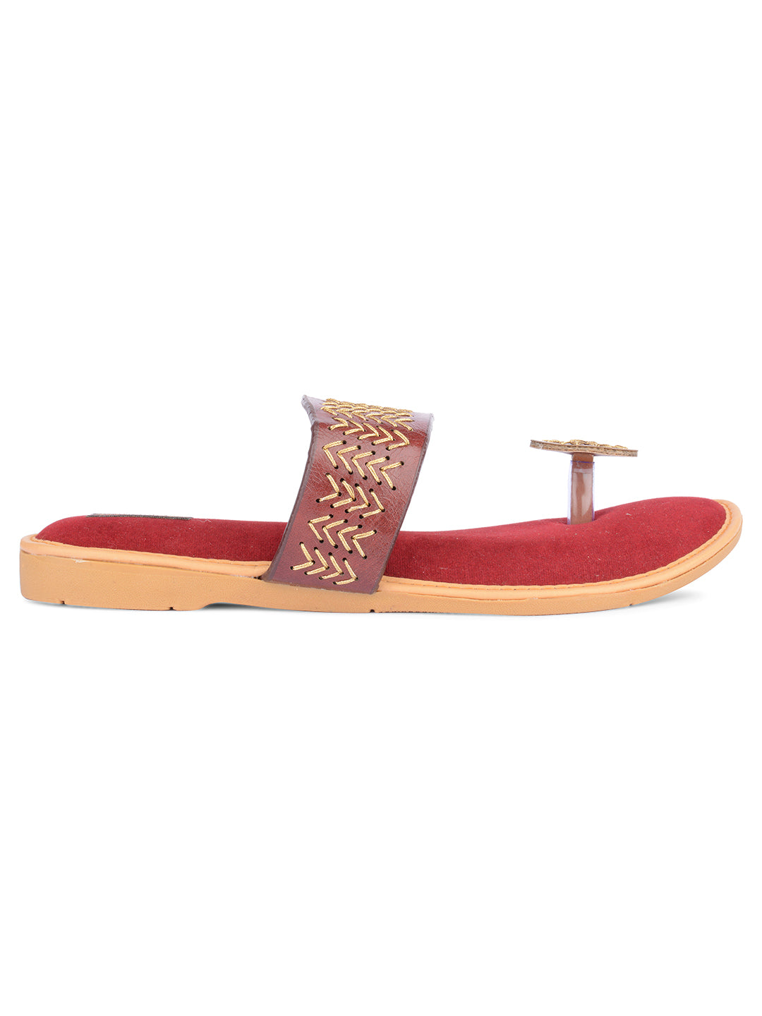 DESI COLOUR Women Maroon Ethnic Punjabi Jutti