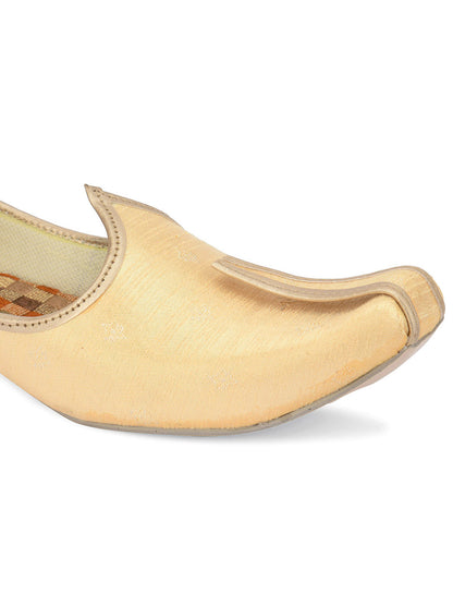 DESI COLOUR Mens Gold Ethnic Footwear/Punjabi Jutti