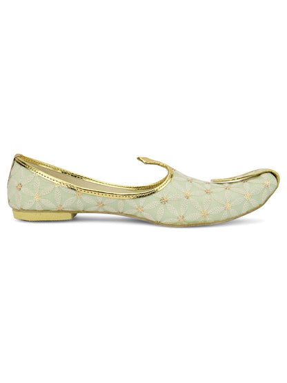 DESI COLOUR Mens Gold Ethnic Footwear/Punjabi Jutti