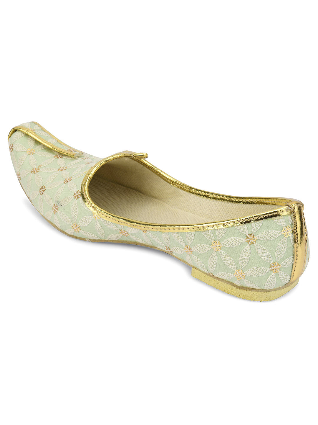 DESI COLOUR Mens Gold Ethnic Footwear/Punjabi Jutti