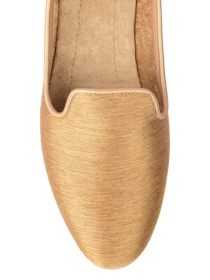 DESI COLOUR Mens Gold Ethnic Footwear/Punjabi Jutti