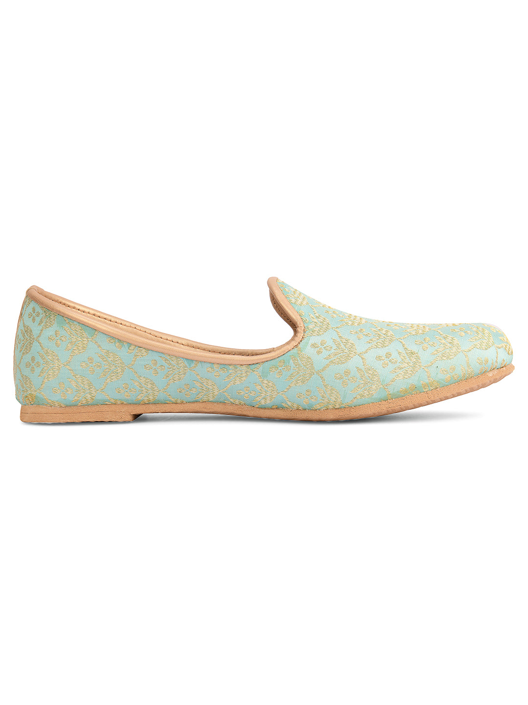 DESI COLOUR Mens Gold Ethnic Footwear/Punjabi Jutti