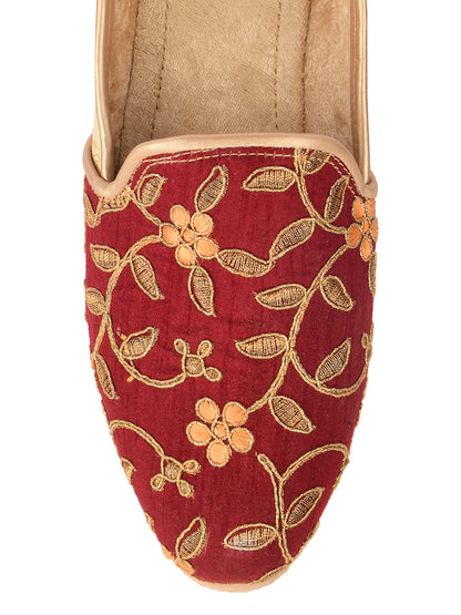 DESI COLOUR Mens Gold Ethnic Footwear/Punjabi Jutti