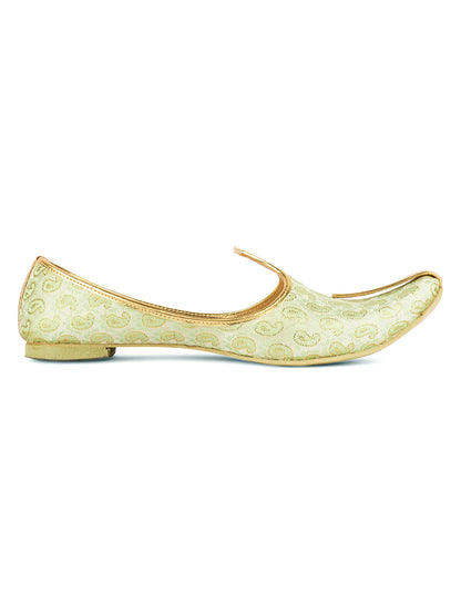 DESI COLOUR Mens Gold Ethnic Footwear/Punjabi Jutti