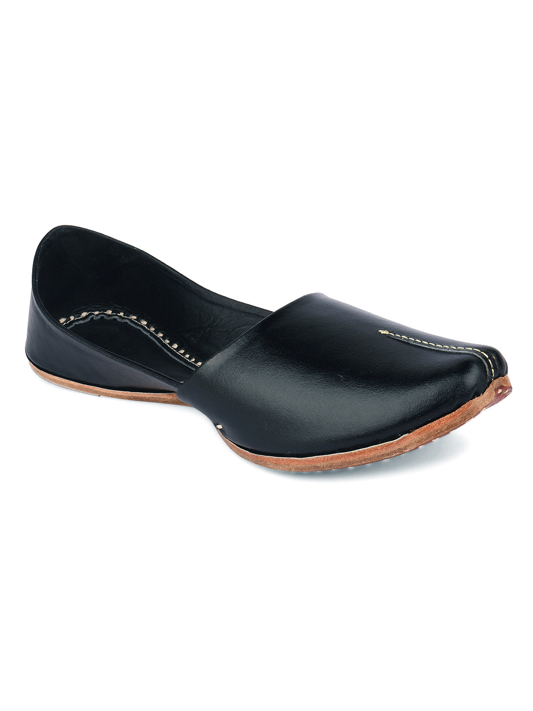 DESI COLOUR Mens Black Ethnic Footwear/Punjabi Jutti