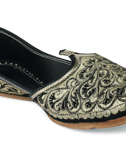 DESI COLOUR Mens Gold Ethnic Footwear/Punjabi Jutti