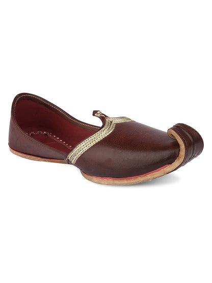 DESI COLOUR Mens Brown Ethnic Footwear/Punjabi Jutti