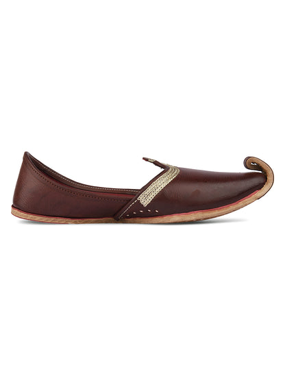 DESI COLOUR Mens Brown Ethnic Footwear/Punjabi Jutti