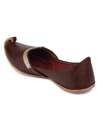 DESI COLOUR Mens Brown Ethnic Footwear/Punjabi Jutti