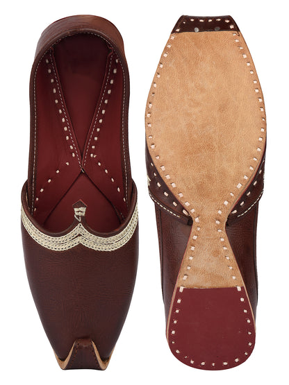 DESI COLOUR Mens Brown Ethnic Footwear/Punjabi Jutti