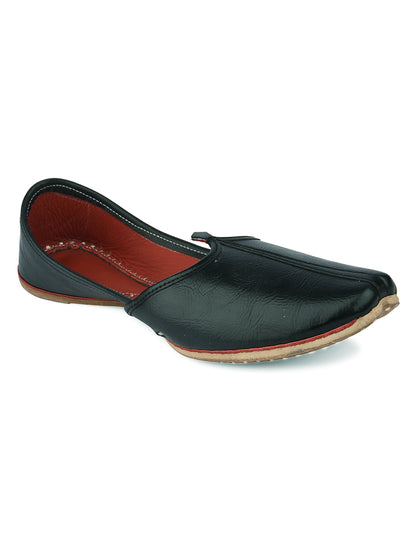 DESI COLOUR Mens Black Ethnic Footwear/Punjabi Jutti