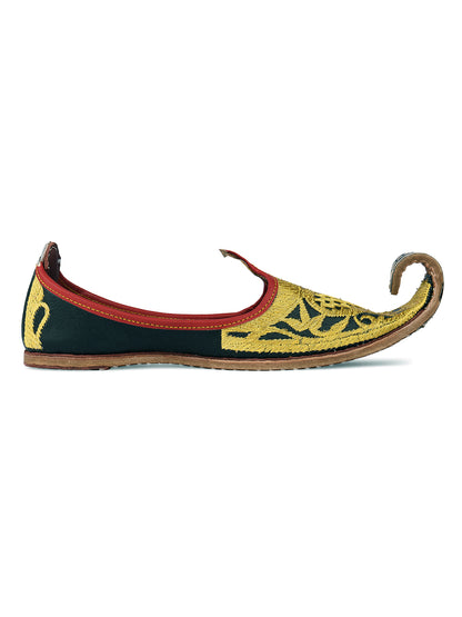 DESI COLOUR Mens Gold Ethnic Footwear/Punjabi Jutti