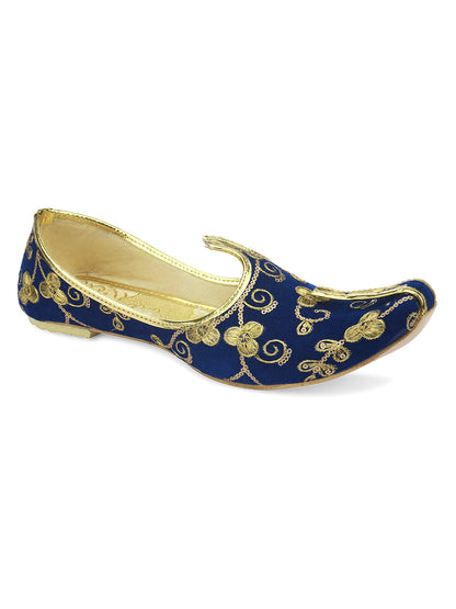 DESI COLOUR Mens Gold Ethnic Footwear/Punjabi Jutti