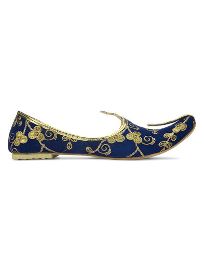 DESI COLOUR Mens Gold Ethnic Footwear/Punjabi Jutti