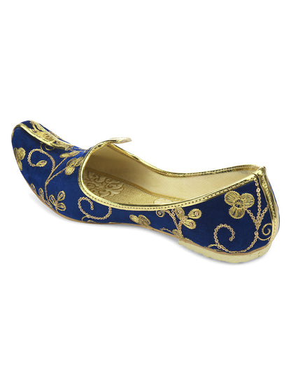 DESI COLOUR Mens Gold Ethnic Footwear/Punjabi Jutti