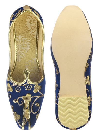 DESI COLOUR Mens Gold Ethnic Footwear/Punjabi Jutti