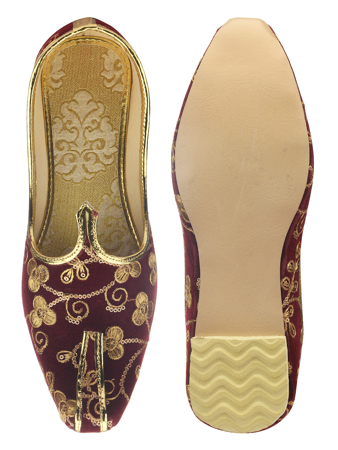 DESI COLOUR Mens Gold Ethnic Footwear/Punjabi Jutti