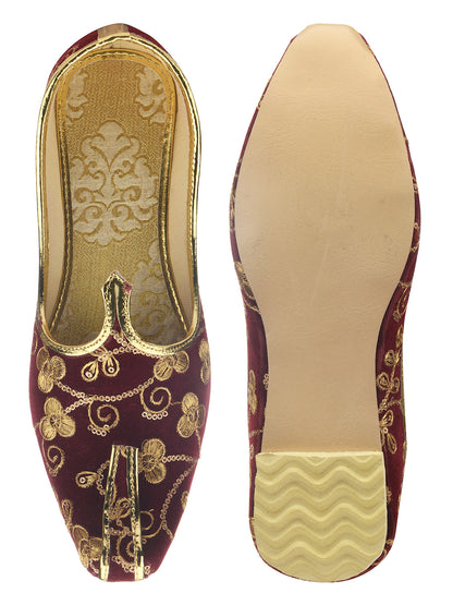 DESI COLOUR Mens Gold Ethnic Footwear/Punjabi Jutti