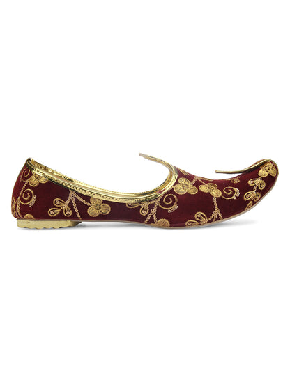 DESI COLOUR Mens Gold Ethnic Footwear/Punjabi Jutti