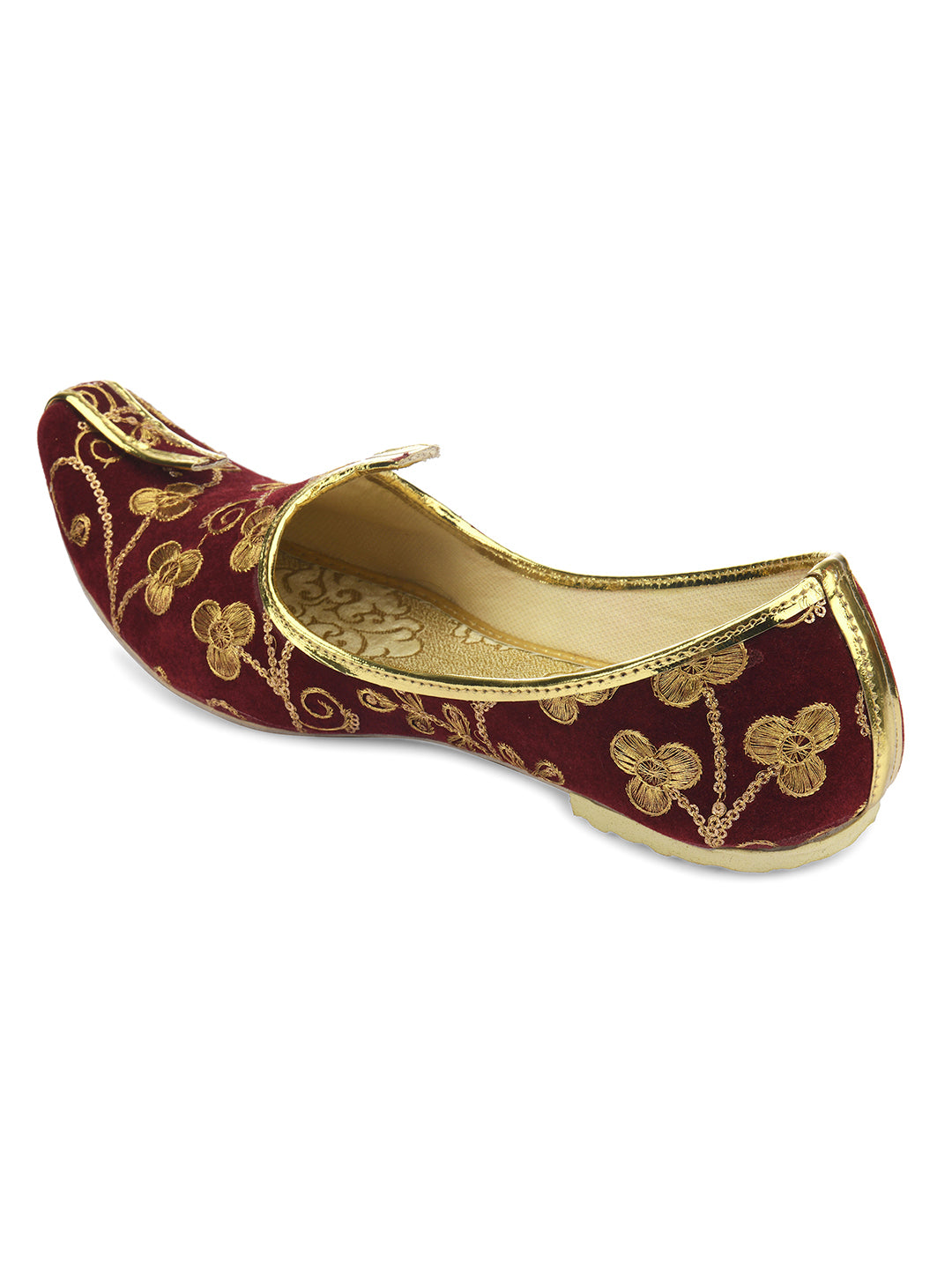 DESI COLOUR Mens Gold Ethnic Footwear/Punjabi Jutti