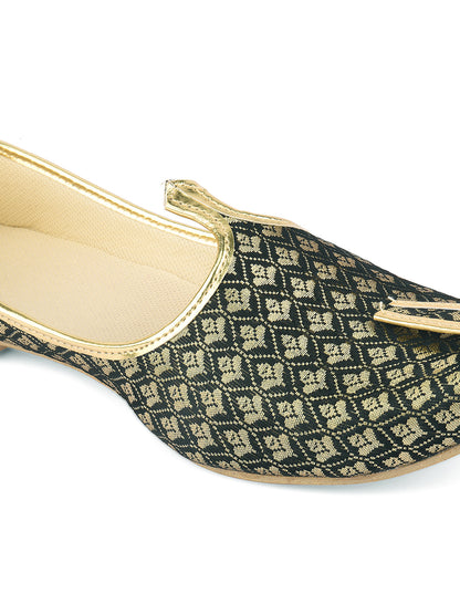 DESI COLOUR Mens Gold Ethnic Footwear/Punjabi Jutti