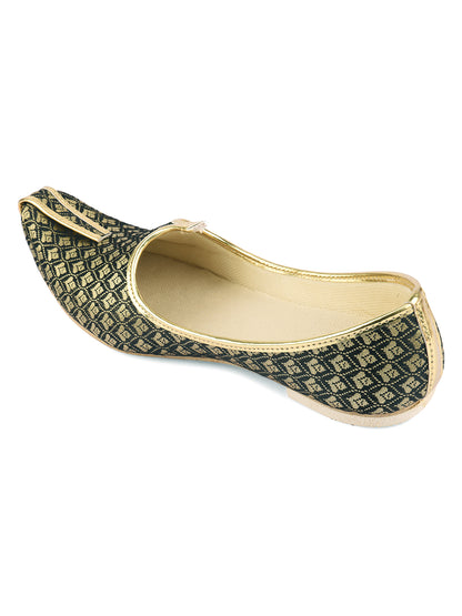 DESI COLOUR Mens Gold Ethnic Footwear/Punjabi Jutti