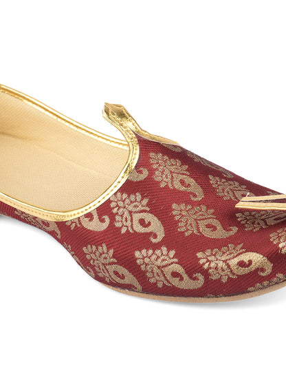 DESI COLOUR Mens Gold Ethnic Footwear/Punjabi Jutti