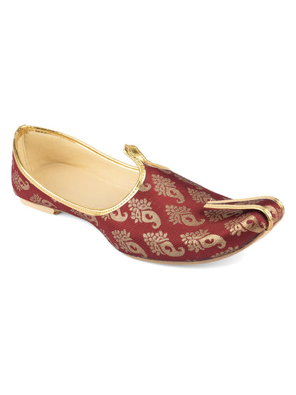 DESI COLOUR Mens Gold Ethnic Footwear/Punjabi Jutti