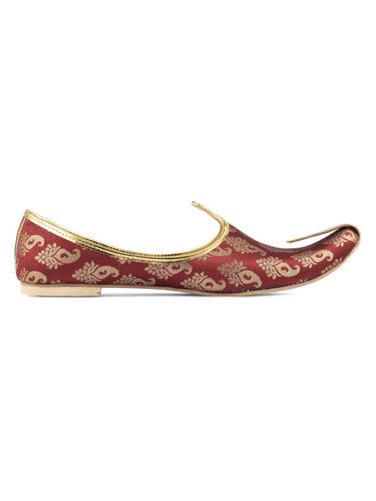 DESI COLOUR Mens Gold Ethnic Footwear/Punjabi Jutti