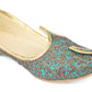 DESI COLOUR Mens Sea Green Ethnic Footwear/Punjabi Jutti