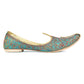 DESI COLOUR Mens Sea Green Ethnic Footwear/Punjabi Jutti