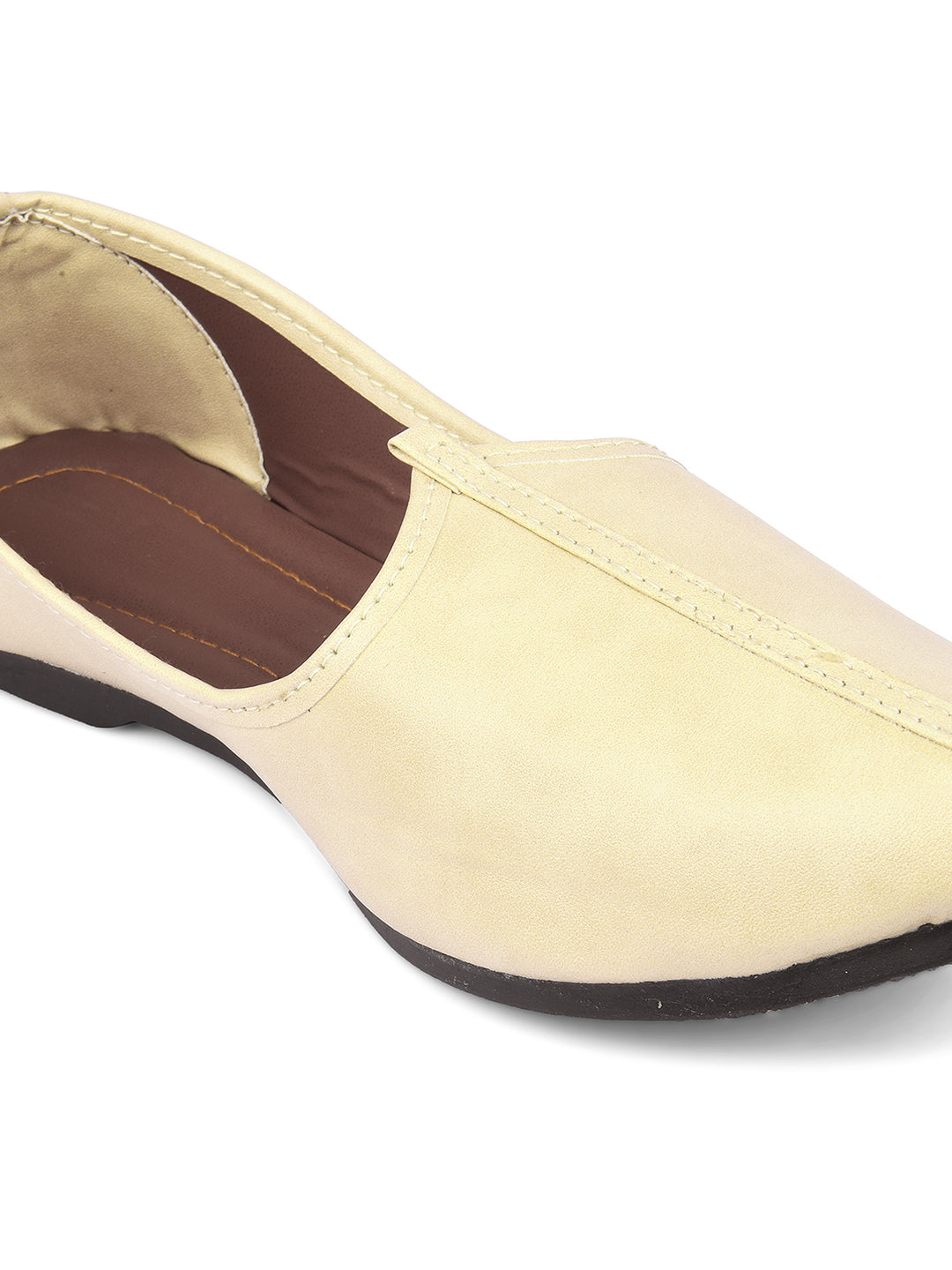 DESI COLOUR Mens Off White Ethnic Footwear/Punjabi Jutti